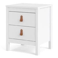 Thumbnail for Barcelona Bedside Table 2 drawers in White