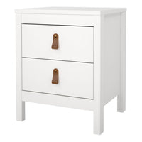 Thumbnail for Barcelona Bedside Table 2 drawers in White