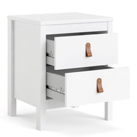 Thumbnail for Barcelona Bedside Table 2 drawers in White