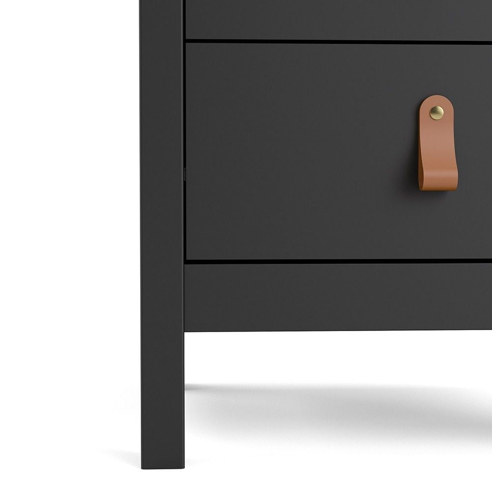 Matt Black 2 Drawer Bedside Cabinet