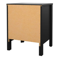 Thumbnail for Matt Black 2 Drawer Bedside Cabinet