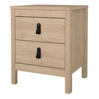 Thumbnail for Barcelona Bedside Table 2 Drawers in Jackson Hickory Oak