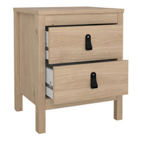 Thumbnail for Barcelona Bedside Table 2 Drawers in Jackson Hickory Oak