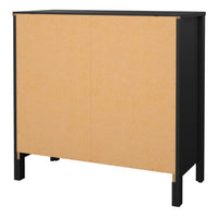 Thumbnail for Black Chest of 3 Drawers with Brown Leather Tab Handles