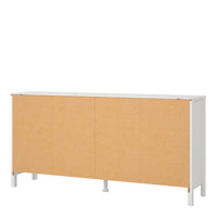 Thumbnail for White Wide 8 Drawer Chest of Drawers Brown Tab Handles