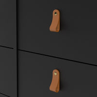 Thumbnail for Matt Black 8 Drawer Double Chest With Leather Tab Handles