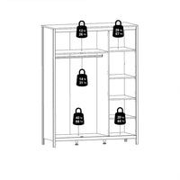 Thumbnail for Large White Triple 3 Door Tall Wardrobe 150cm Wide