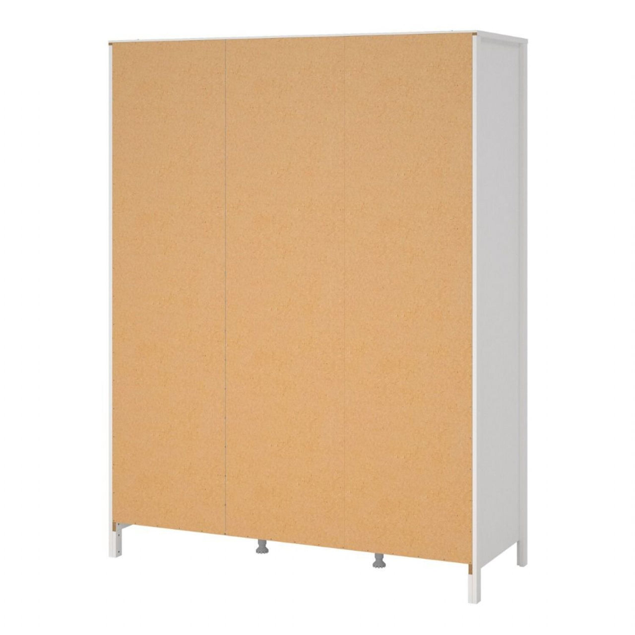 Large White Triple 3 Door Tall Wardrobe 150cm Wide