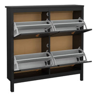 Thumbnail for Matt Black 4 Compartment Shoe Cabinet