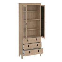 Thumbnail for Barcelona China Cabinet 2 Doors with Glass + 3 Drawers in Jackson Hickory Oak