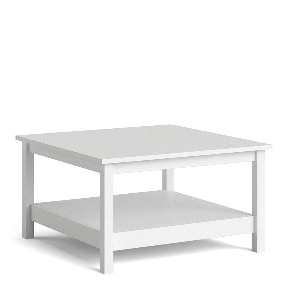 Traditional Small White Open Shelf Coffee Table