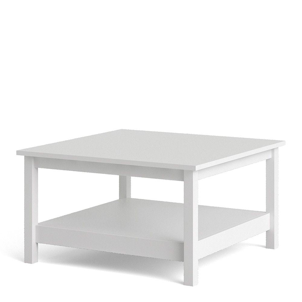 Traditional Small White Open Shelf Coffee Table