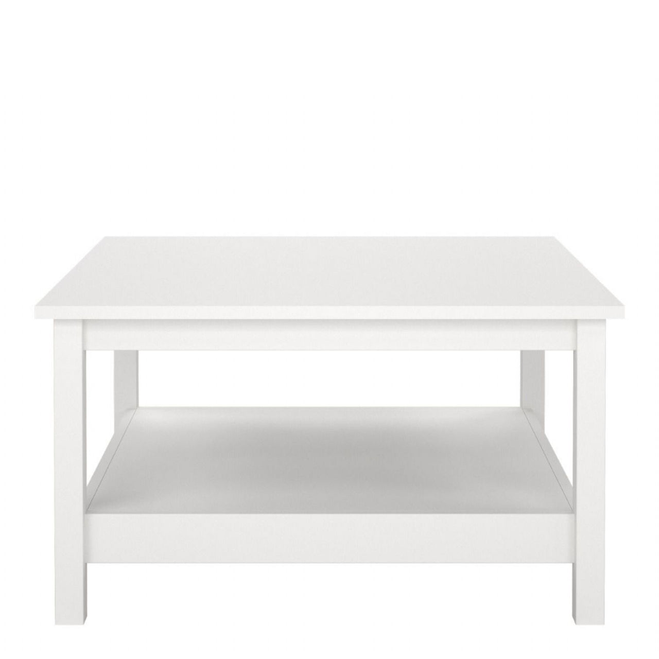 Traditional Small White Open Shelf Coffee Table