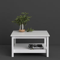 Thumbnail for Traditional Small White Open Shelf Coffee Table