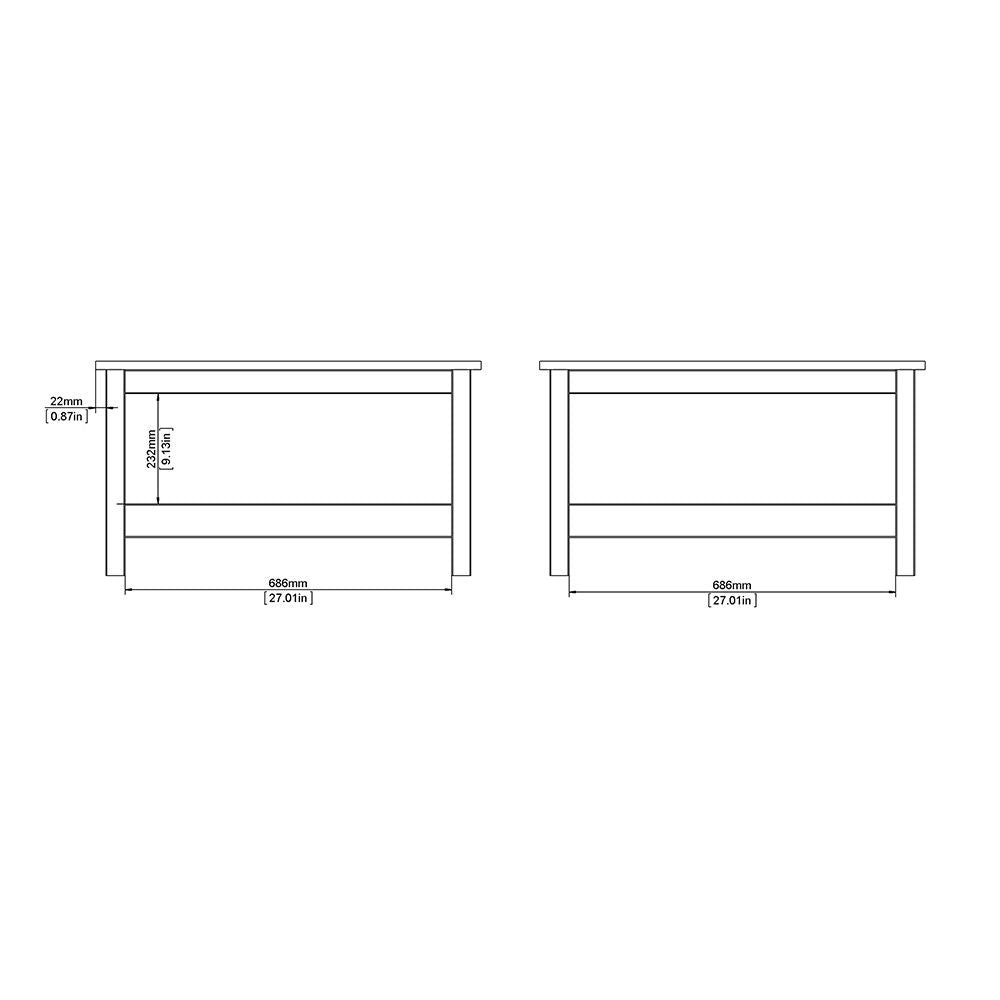 Traditional Small White Open Shelf Coffee Table