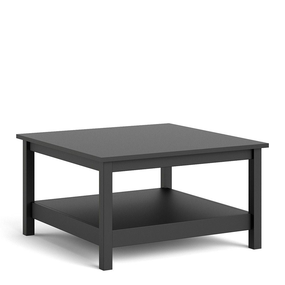 Small Matt Black Open Shelf Coffee Table