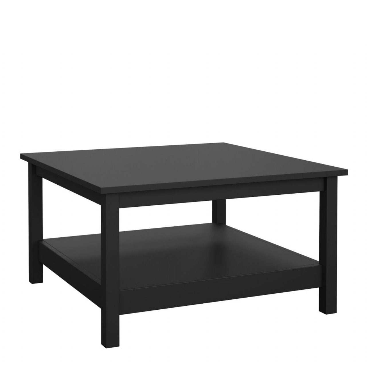 Small Matt Black Open Shelf Coffee Table