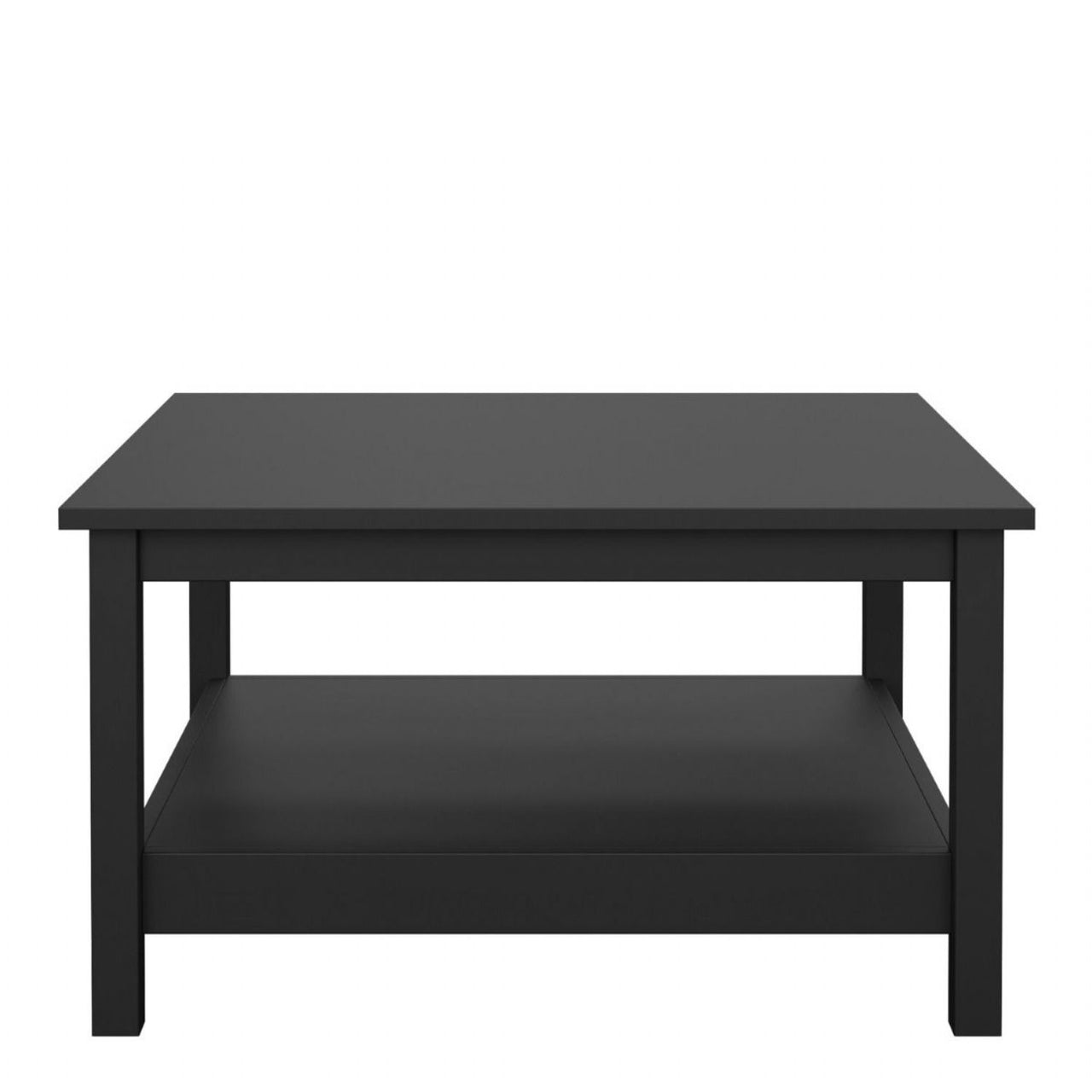 Small Matt Black Open Shelf Coffee Table