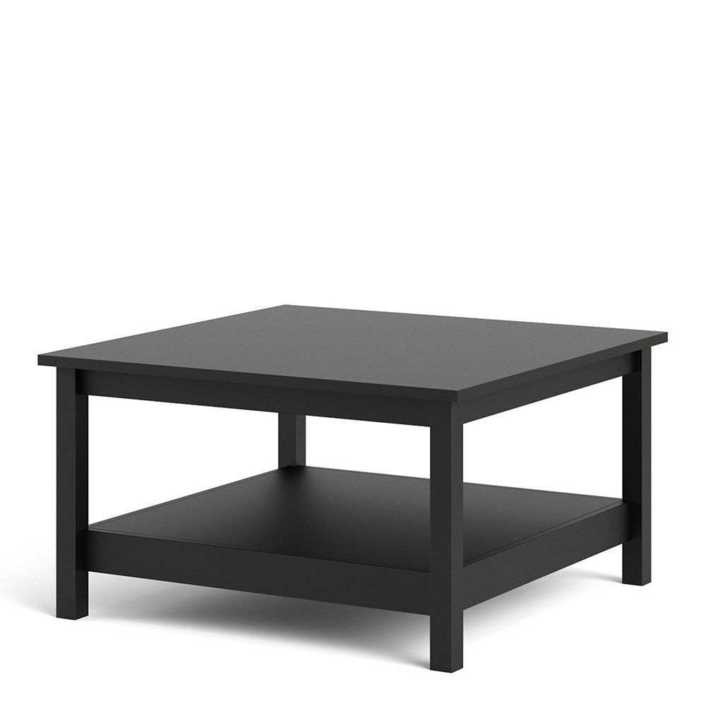 Small Matt Black Open Shelf Coffee Table