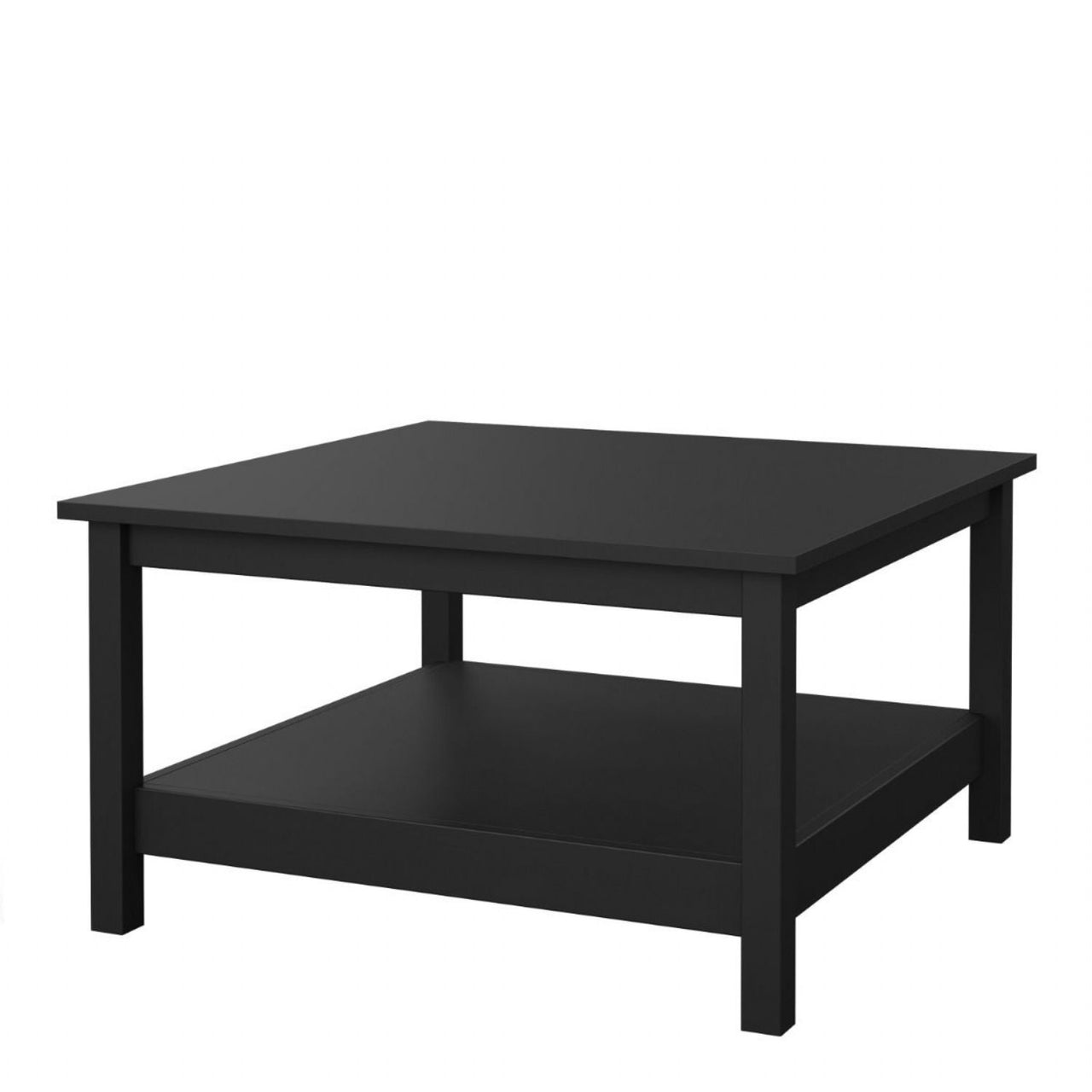 Small Matt Black Open Shelf Coffee Table