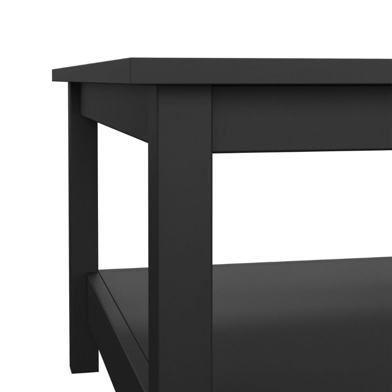 Small Matt Black Open Shelf Coffee Table