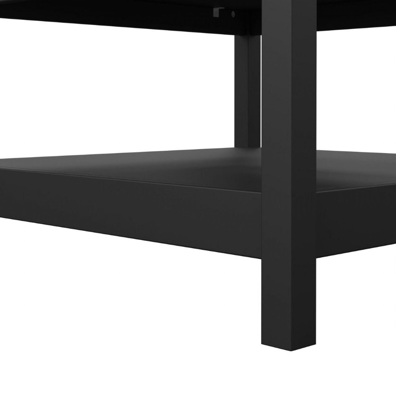 Small Matt Black Open Shelf Coffee Table