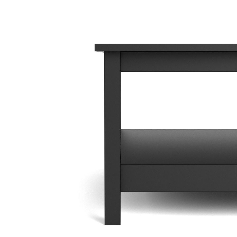 Small Matt Black Open Shelf Coffee Table