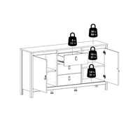 Thumbnail for Barcelona Sideboard 2 Doors + 3 Drawers in Jackson Hickory Oak