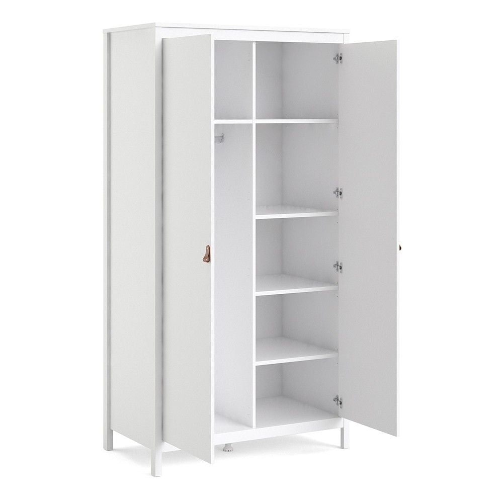 White 2 Door Double Wardrobe