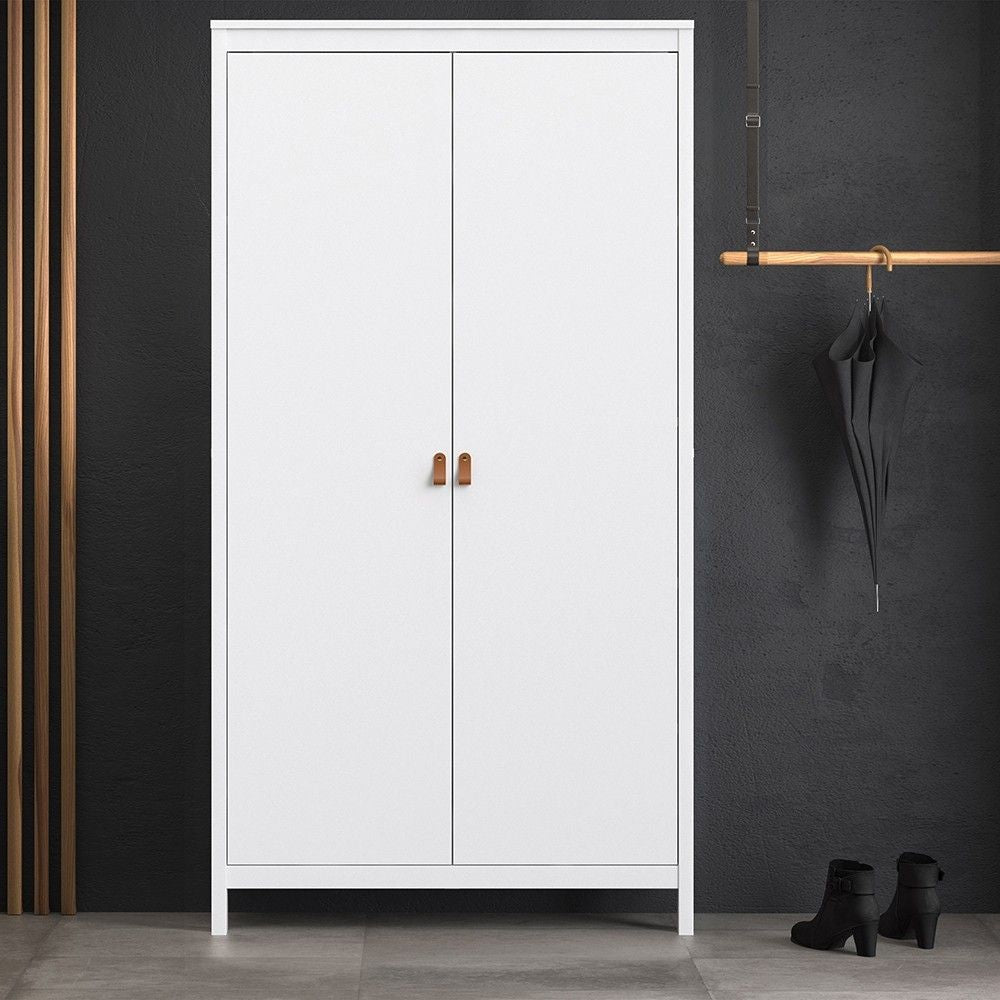 White 2 Door Double Wardrobe