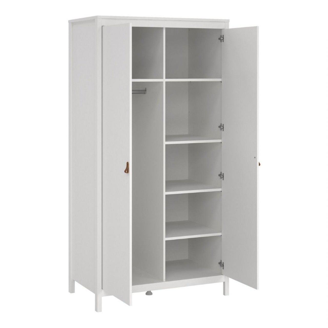 White 2 Door Double Wardrobe