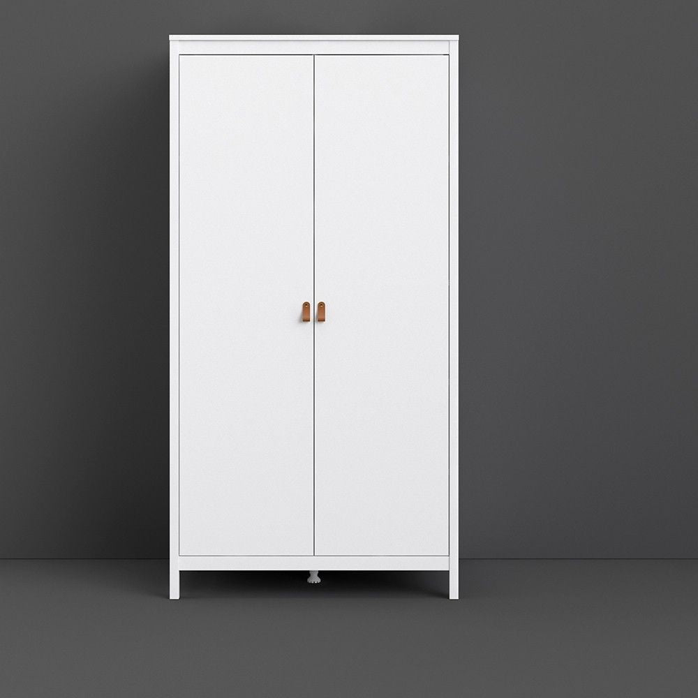 White 2 Door Double Wardrobe