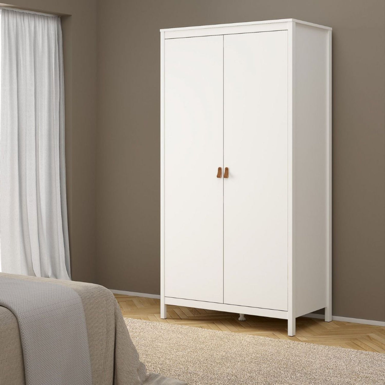 White 2 Door Double Wardrobe