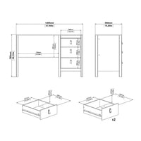 Thumbnail for Barcelona Desk 3 Drawers in Jackson Hickory Oak