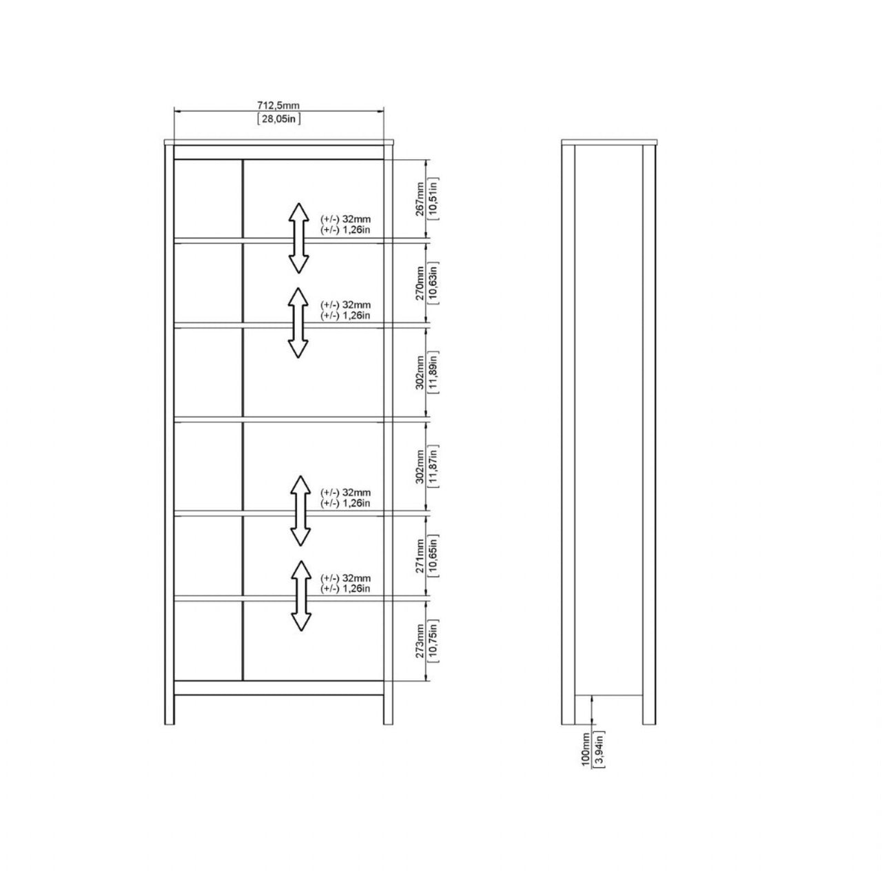 Barcelona Bookcase in White