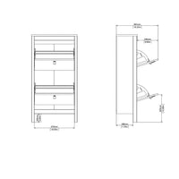 Thumbnail for Barcelona Shoe Cabinet 2 Flap Doors in Jackson Hickory Oak