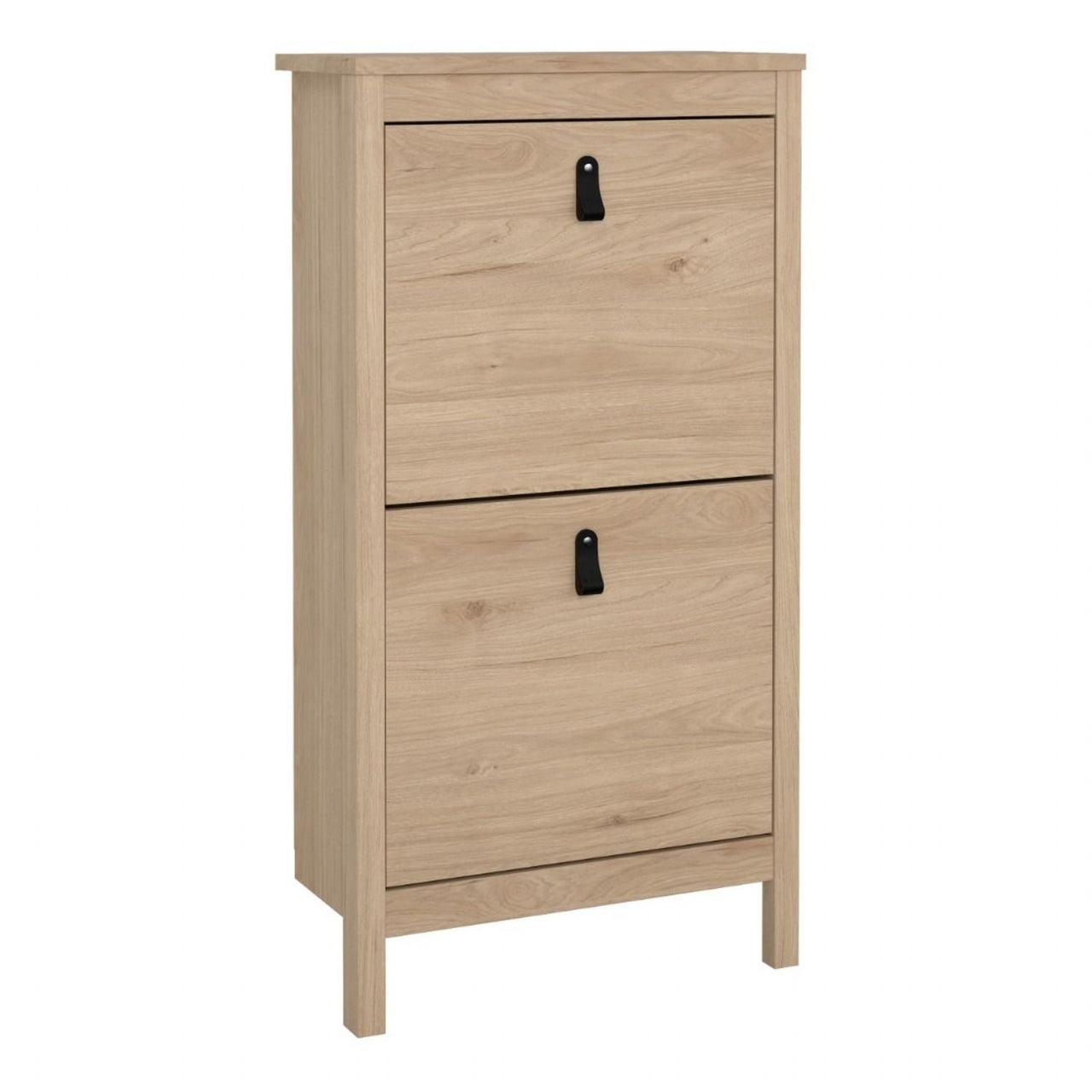 Barcelona Shoe Cabinet 2 Flap Doors in Jackson Hickory Oak