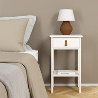 Thumbnail for Barcelona Bedside Table with 1 Drawer in White