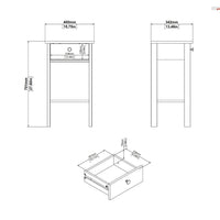 Thumbnail for Barcelona Bedside Table with 1 Drawers in Jackson Hickory Oak