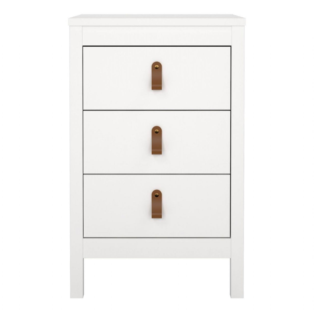 Barcelona Bedside Table 3 Drawers in White