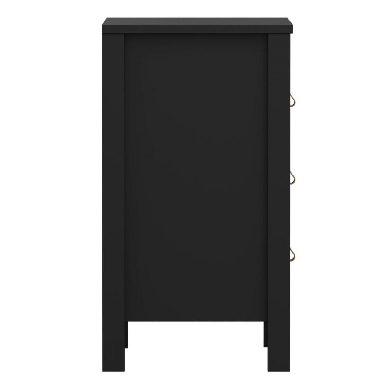 Barcelona Bedside Table 3 Drawers in Matt Black