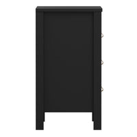 Thumbnail for Barcelona Bedside Table 3 Drawers in Matt Black