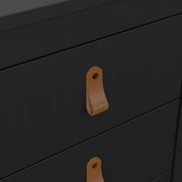 Thumbnail for Barcelona Bedside Table 3 Drawers in Matt Black