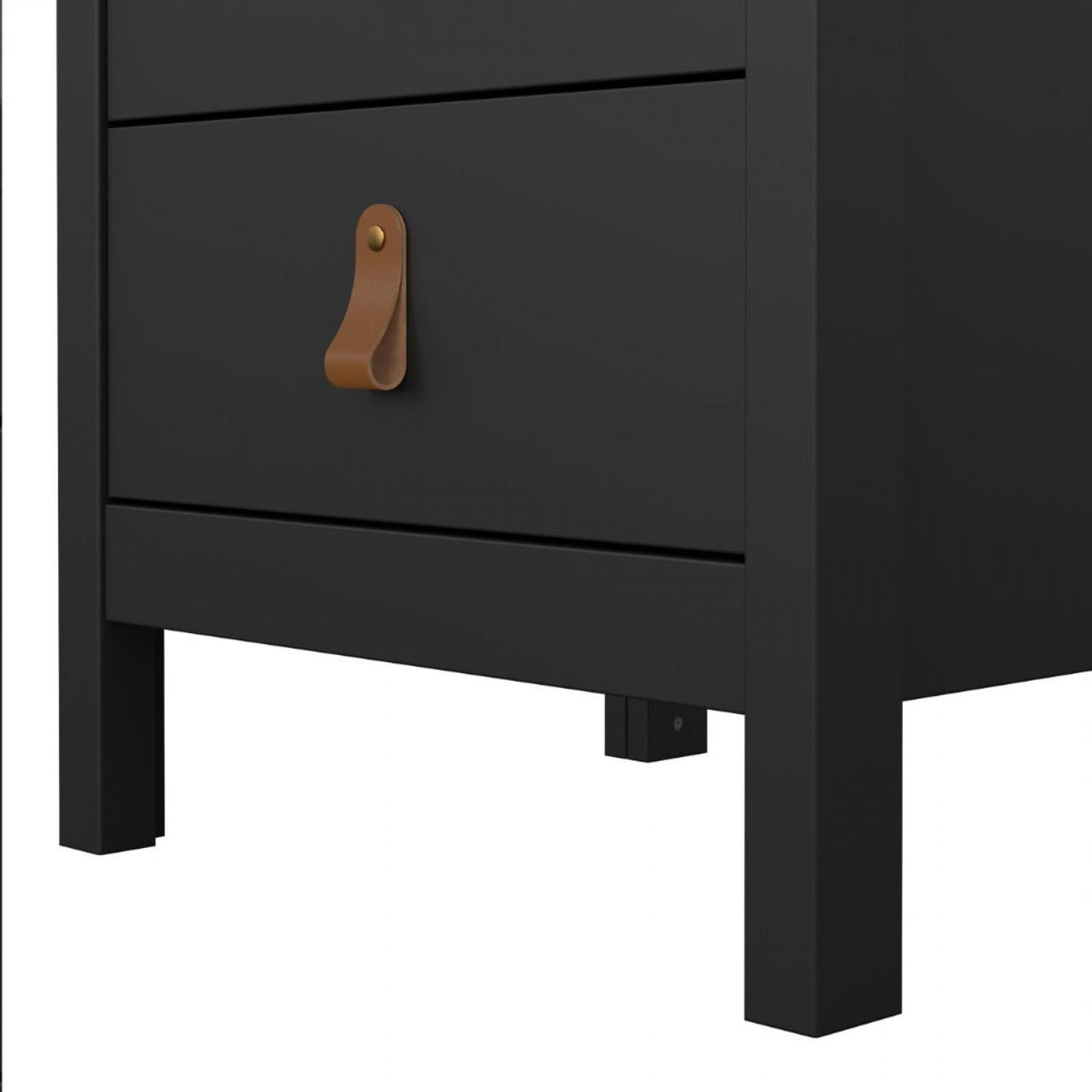 Barcelona Bedside Table 3 Drawers in Matt Black