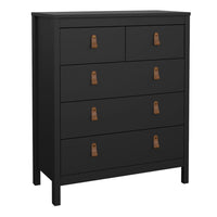 Thumbnail for Barcelona Package Bedside Table 2 drawers + Chest 3+2 drawer + Wardrobe with 2 doors in Matt Black