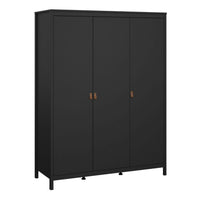 Thumbnail for Barcelona Package Bedside Table 2 drawers + Chest 3+2 drawer + Wardrobe with 3 doors in Matt Black