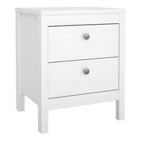 Thumbnail for Madrid Package Bedside Table 2 drawers + Chest 3+2 drawer + Wardrobe with 2 doors in White