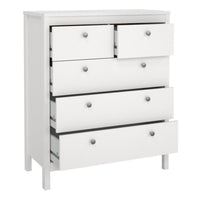 Thumbnail for Madrid Package Bedside Table 2 drawers + Chest 3+2 drawer + Wardrobe with 2 doors in White