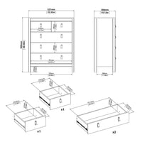 Thumbnail for Madrid Package Bedside Table 2 drawers + Chest 3+2 drawer + Wardrobe with 3 doors in White