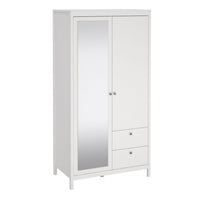 Thumbnail for Madrid Wardrobe with 1 door 1 mirror door + 2 drawers White